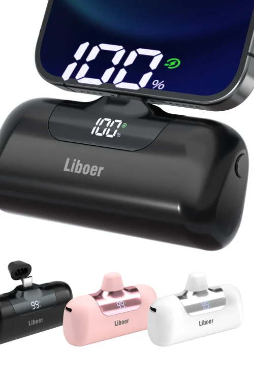 Mini Power Bank Fast Charging Portable Charger LED Digital Diaplay USB-C Connector External Battery Black White Pink Powerbank Mini Power Bank Fast Charging Portable Charger LED Digital Diaplay USB-C Connector External Battery Black White Pink Powerbank